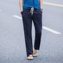 Linen pants men's loose cotton and linen pants thin men's casual pants summer linen pants trendy retro straight tube large size