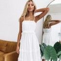 2020 cross border special station eBay New Europe and America spring and summer sweet girl style solid color suspender dress