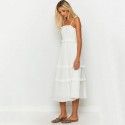 2020 cross border special station eBay New Europe and America spring and summer sweet girl style solid color suspender dress