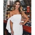 2018 fast selling Amazon wish pop dress European and American fashion party Strapless one shoulder lace up skirt