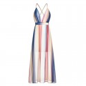 European and American popular open back cross suspender long dress summer cross border hot sale Bohemian Printed Dress