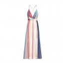 European and American popular open back cross suspender long dress summer cross border hot sale Bohemian Printed Dress