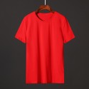 Summer T-shirt short sleeve men's solid round neck ice silk cotton business leisure bottom coat Korean slim fit with clothes inside
