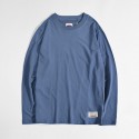 Foreign trade men's wear spring and autumn long sleeve t-shirt men's solid color round neck bottom casual simple cotton fleece T-shirt customization 