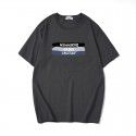Trendy men's T-shirt casual simple pattern printed cotton short sleeve large round neck men's T-shirt