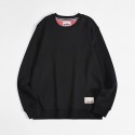 Foreign trade men's wear Japanese loose sweater men's round neck tide brand solid color long sleeve shirt autumn new men's sweater Hong Kong Style 