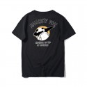 Summer men's short sleeve T-shirt pure cotton round neck tide brand cartoon cover face panda print youth half sleeve T-shirt wholesale