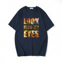 Summer new cotton men's short sleeve T-shirt fashion letter printing trend men's T-shirt manufacturer a hair
