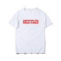 Langyitu summer new men's wear Japanese fashion brand T-shirt simple letter Hong Kong style trend men's personalized top