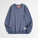 Foreign trade men's wear Japanese loose sweater men's round neck tide brand solid color long sleeve shirt autumn new men's sweater Hong Kong Style 