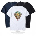 Lang Yitu men's cartoon short sleeve T-shirt youth loose animal print cotton T-shirt wholesale 