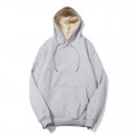 Hooded sweater men's Plush autumn winter thickened cashmere sweater solid color Pullover coat loose warm Jacket Hoodie 