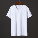 Summer T-shirt short sleeve men's solid round neck ice silk cotton business leisure bottom coat Korean slim fit with clothes inside