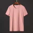 Solid color men's short sleeve T-shirt V-neck fashion trend ice silk cotton slim fit with top and bottom coat 