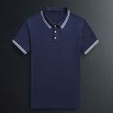 Summer new men's mercerized cotton polo shirt ultra thin ice t-shirt men's short sleeve business Lapel solid short sleeve