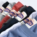 Foreign trade men's wear spring and autumn long sleeve t-shirt men's solid color round neck bottom casual simple cotton fleece T-shirt customization 