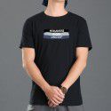 Trendy men's T-shirt casual simple pattern printed cotton short sleeve large round neck men's T-shirt