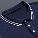 Summer new men's mercerized cotton polo shirt ultra thin ice t-shirt men's short sleeve business Lapel solid short sleeve