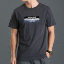 Trendy men's T-shirt casual simple pattern printed cotton short sleeve large round neck men's T-shirt