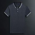 Summer new men's mercerized cotton polo shirt ultra thin ice t-shirt men's short sleeve business Lapel solid short sleeve