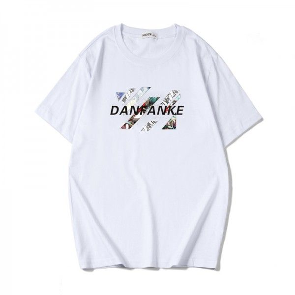 Men's 2020 short sleeve t-shirt men's summer cotton loose casual top youth trend with round neck undercoat