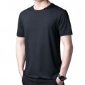 Nylon ice mesh short sleeve t-shirt men's quick drying and breathable Sports Top summer thin men's solid color base shirt 