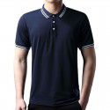 Summer new men's mercerized cotton polo shirt ultra thin ice t-shirt men's short sleeve business Lapel solid short sleeve