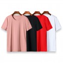 Summer T-shirt short sleeve men's solid round neck ice silk cotton business leisure bottom coat Korean slim fit with clothes inside