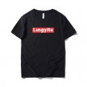 Langyitu summer new men's wear Japanese fashion brand T-shirt simple letter Hong Kong style trend men's personalized top
