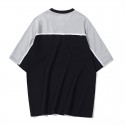 Men's T-shirt 2019 summer new splicing color contrast round neck 5-sleeve t-shirt men's Chaozhou Hongkong fengzhudi cotton T-shirt