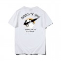 Summer men's short sleeve T-shirt pure cotton round neck tide brand cartoon cover face panda print youth half sleeve T-shirt wholesale