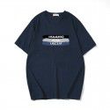 Trendy men's T-shirt casual simple pattern printed cotton short sleeve large round neck men's T-shirt