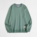 Foreign trade men's wear Japanese loose sweater men's round neck tide brand solid color long sleeve shirt autumn new men's sweater Hong Kong Style 