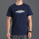 Trendy men's T-shirt casual simple pattern printed cotton short sleeve large round neck men's T-shirt