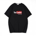 New summer short sleeve t-shirt men's cotton loose letter print youth trend half sleeve large summer top 