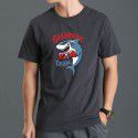 Summer cartoon shark boxer printed short sleeve t-shirt men's Japanese youth big size T-shirt