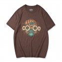 New fashion brand creative cartoon head print loose men's short sleeve T-shirt cotton top in summer of 2019