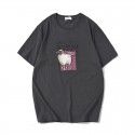 Men's short sleeve T-shirt summer loose Size Youth trend printed round neck T-shirt cotton t-shirt men's Hong Kong Style