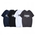 Summer men's short sleeve T-shirt cotton simple loose letter printing round neck casual top YOUTH LARGE T-SHIRT