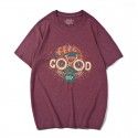 New fashion brand creative cartoon head print loose men's short sleeve T-shirt cotton top in summer of 2019