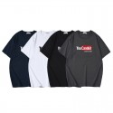 New summer short sleeve t-shirt men's cotton loose letter print youth trend half sleeve large summer top 