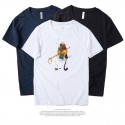 Japanese cartoon Wukong printing men's short sleeve T-shirt summer cotton half sleeve bottom coat loose large size top batch 