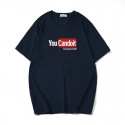 New summer short sleeve t-shirt men's cotton loose letter print youth trend half sleeve large summer top 