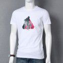 Summer hot short sleeve t-shirt men's ice silk cotton round neck youth fashion printed T-shirt slim men's T-shirt fashion