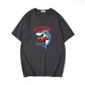 Summer cartoon shark boxer printed short sleeve t-shirt men's Japanese youth big size T-shirt