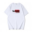 New summer short sleeve t-shirt men's cotton loose letter print youth trend half sleeve large summer top 