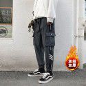 Men's overalls new products in autumn and winter Korean fashion casual versatile sports men's youth loose Plush pants 