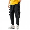 Summer 2020 men's loose functional overalls Korean casual corset men's trendy Multi Pocket drawstring Capris