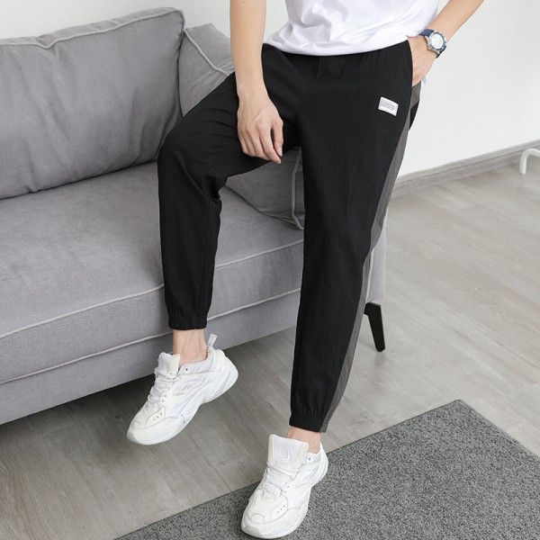 Pants men's autumn and winter new products fashion versatile loose trend sports pants youth Plush thickened leisure pants 