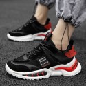 Before spring and autumn 2021 lace up rubber low top round head black men's sports shoes casual everyday light men's shoes